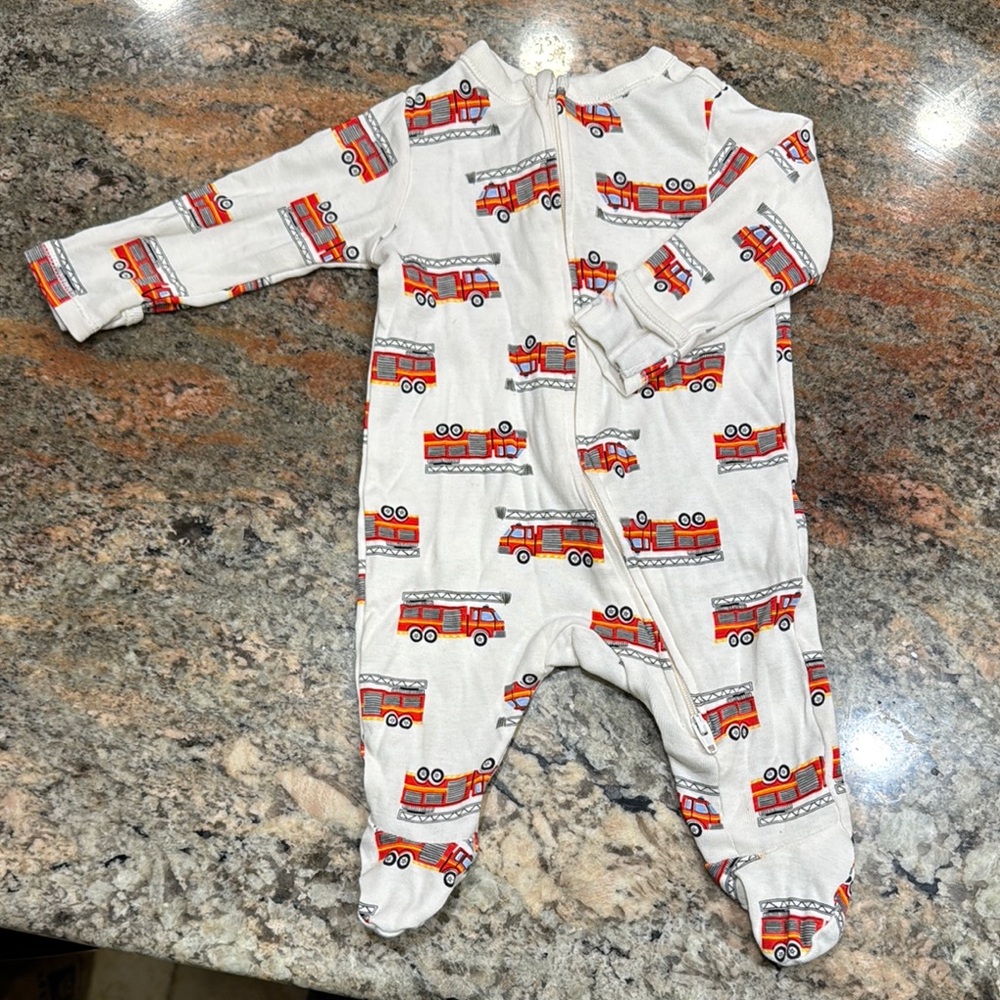 Fire Truck Print Kids One Piece